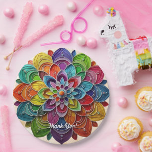 Assiettes En Carton "Vibrations Positives de Mandala"