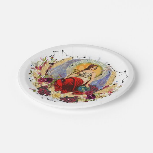 Assiettes En Carton Vidéo Zodiac Septembre Anniversaire de papier (Angle)