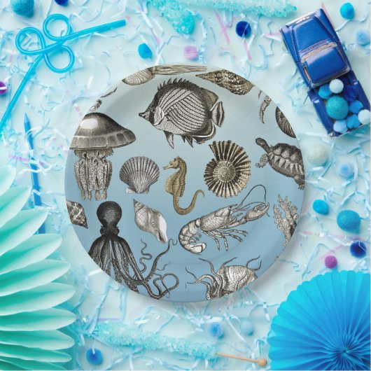 Assiettes En Carton Vie maritime (Fête)