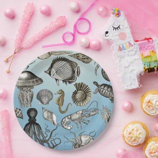 Assiettes En Carton Vie maritime (Fête)