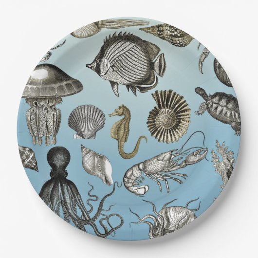 Assiettes En Carton Vie maritime (Devant)