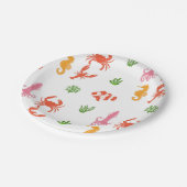 Assiettes En Carton Vie Océanique, Homard, Crabe, Poulpe (Angle)
