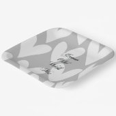 Assiettes En Carton Vieillir Avec Moi Aimer Grey White Hearts Mariage (Angulaire)