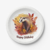 Assiettes En Carton Vies d'automne Badger - Anniversaire (Devant)