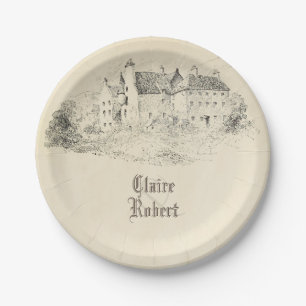 Assiettes En Carton Vieux Vintage Fairytale Castle Mariage