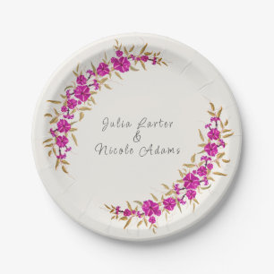 Assiettes En Carton Vigne à trompette sauvage violette Fleur Mariage J