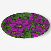 Assiettes En Carton Vigne Clematis rose (Angle)