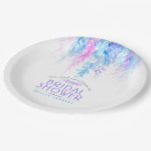 Assiettes En Carton Vigne d'aquarelle fleurie bleu violet douche nupti (Angle)