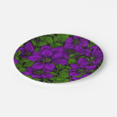 Assiettes En Carton Vigne de Clematis pourpre (Angle)