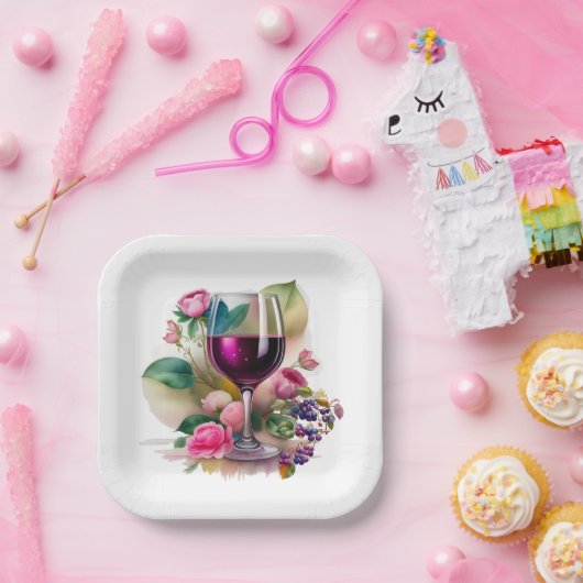 Assiettes En Carton Vignoble de vignoble (Fête)