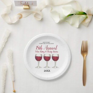 Assiettes En Carton Vignoble Vignoble Bouteille Vignoble Dégustation