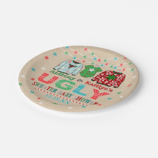 Assiettes En Carton Vilain Baby shower de Noël (Angle)