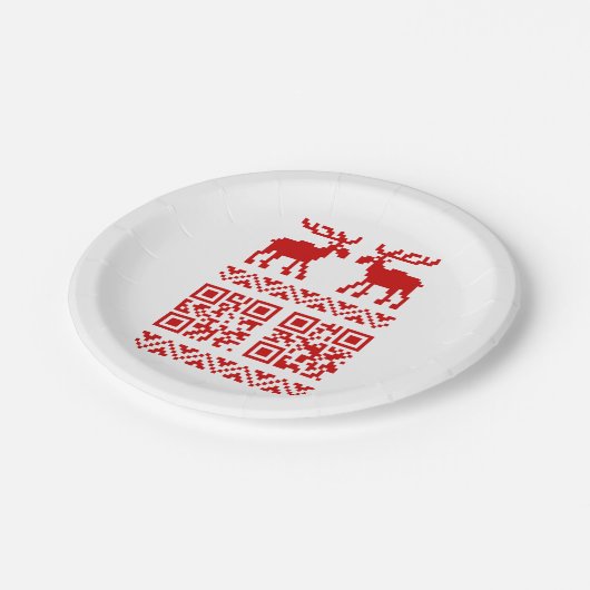 Assiettes En Carton Vilain Sweater QR Code Bonne année! (Angle)