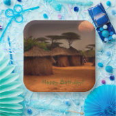 Assiettes En Carton Village africain (Fête)