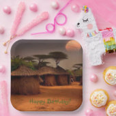 Assiettes En Carton Village africain (Fête)