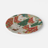 Assiettes En Carton Village de Noël (Angle)