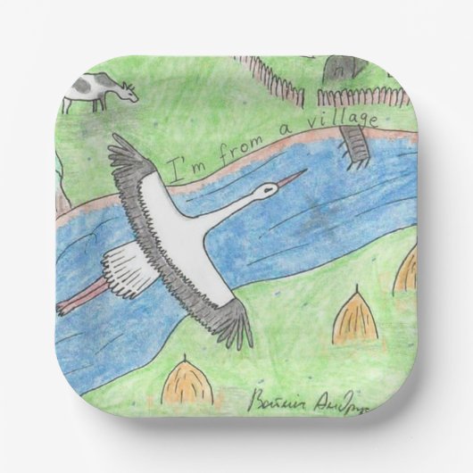 Assiettes En Carton Village Vibes (Recto)