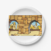 Assiettes En Carton Ville du désert du Moyen-Orient à travers l'Arc an (Devant)