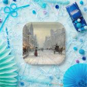 Assiettes En Carton Ville victorienne, rue de Noël (Fête)