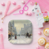 Assiettes En Carton Ville victorienne, rue de Noël (Fête)