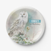 Assiettes En Carton Villes d'hiver Owl - fête d'anniversaire - (Devant)