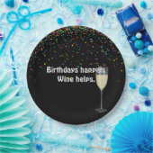 Assiettes En Carton vin blanc et confetti d'anniversaire (Fête)