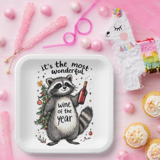 Assiettes En Carton Vin de l'année le plus merveilleux Raccoon (Fête)