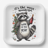 Assiettes En Carton Vin de l'année le plus merveilleux Raccoon (Recto)