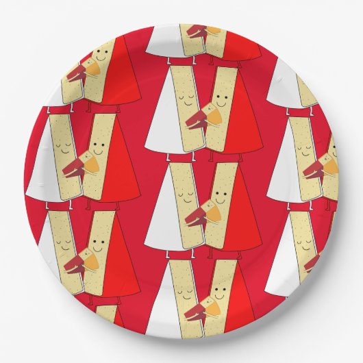 Assiettes En Carton Vin Et Fromage Invitation (Devant)