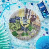 Assiettes En Carton Vin et raisins (Fête)