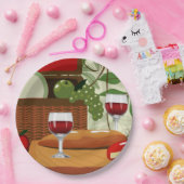 Assiettes En Carton Vin Fromage Plaques de fête de pique-nique (Fête)