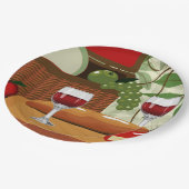 Assiettes En Carton Vin Fromage Plaques de fête de pique-nique (Angle)