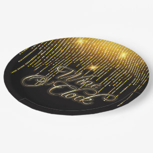 Assiettes En Carton Vin O'Clock Gold Glitz