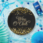 Assiettes En Carton Vin O'Clock Gold Sparkle (Fête)