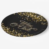 Assiettes En Carton Vin O'Clock Gold Sparkle (Angle)