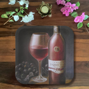 Assiettes En Carton Vin rouge