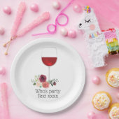 Assiettes En Carton vin rouge applaudissements anniversaire Papier Pla (Fête)