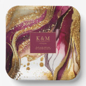 Assiettes En Carton Vin rouge Mariage Abstrait Sparkling ID1018 (Recto)