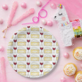 Assiettes En Carton Vin Rouge Verre Brie Fromage Plaques de Cocktail (Fête)