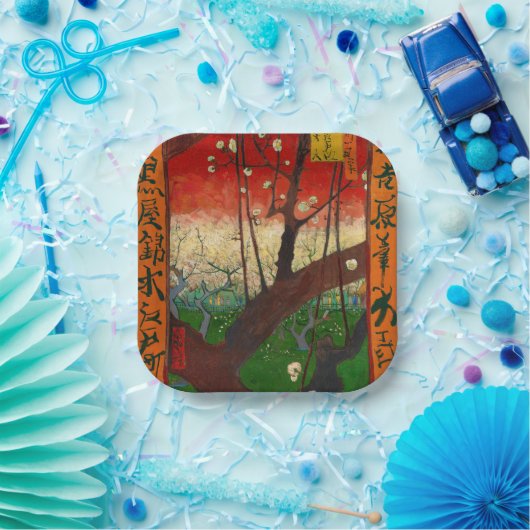 Assiettes En Carton Vincent van Gogh - Arbre à prune floraison (Fête)