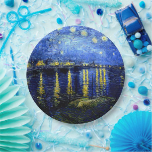 Assiettes En Carton Vincent van Gogh art, Starry Night over Rhone