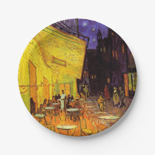 Assiettes En Carton Vincent Van Gogh Café Terrasse Au Night Fine Art