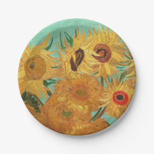 Assiettes En Carton Vincent Van Gogh Douze Tournesols Dans Un Vase