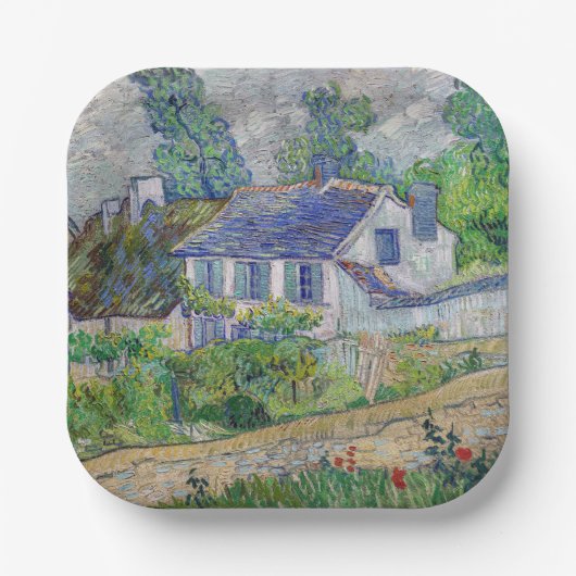 Assiettes En Carton Vincent van Gogh - Maisons à Auvers (Recto)