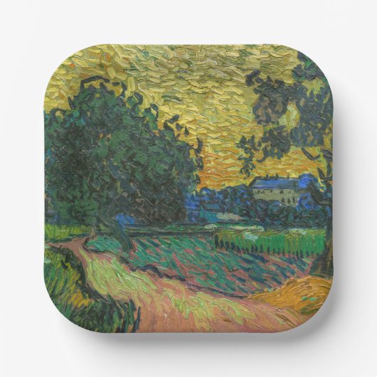 Assiettes En Carton Vincent van Gogh - Paysage à Twilight (Recto)