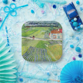 Assiettes En Carton Vincent van Gogh - Paysage avec transport et train (Fête)