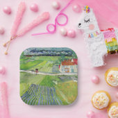 Assiettes En Carton Vincent van Gogh - Paysage avec transport et train (Fête)