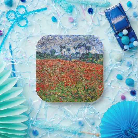 Assiettes En Carton Vincent van Gogh - Poppy Field (Fête)