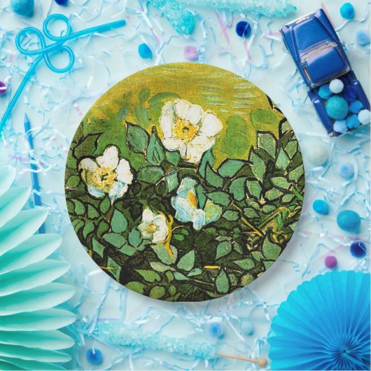 Assiettes En Carton Vincent van Gogh - Roses sauvages, (Fête)