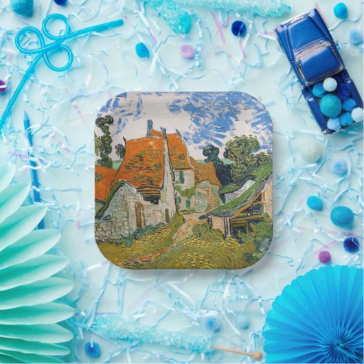 Assiettes En Carton Vincent van Gogh - Rue à Auvers-sur-Oise (Fête)